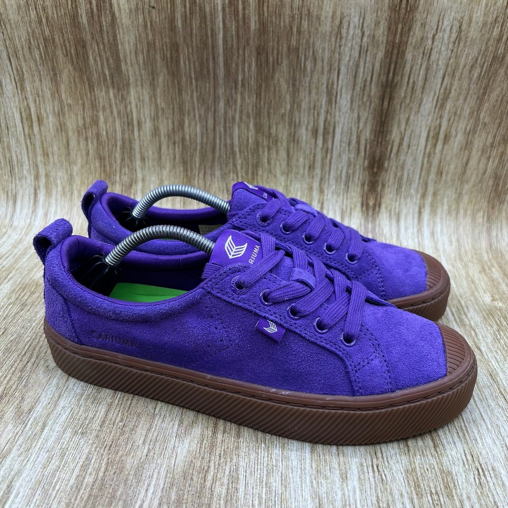 Cariuma Purple Suede Sneakers with Brown Sole